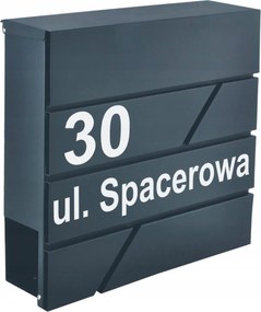 Postaláda Újságtartó Antracit Házszám Uv Nyomtatás