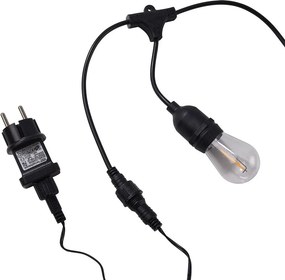 BULB LIGHTS kültéri égősor fali csatlakozóval, fekete 10 égő