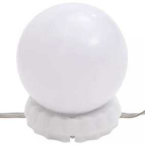 szürke sonoma színű tükrös szekrény LED-ekkel 60 x 31,5 x 62 cm