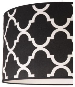 Duolla - Csillár zsinóron MAROKO 1xE27/40W/230V átm. 45 cm fekete/fehér