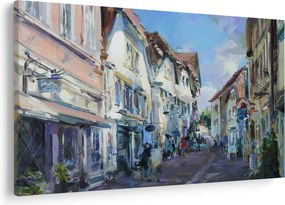 Kép - régi város sikátora, akril festmény (90x60 cm)