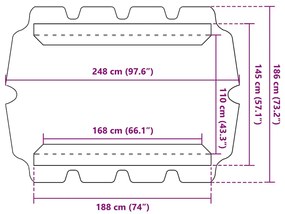 barna csere ponyva kerti hintaágyhoz 188/168 x 145/110 cm