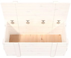 fehér tömör fenyőfa tárolóláda 91 x 40,5 x 42 cm