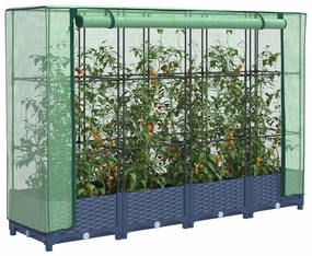 rattan megjelenésű magaságyás melegháztakaróval 160x40x123 cm