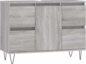 vidaXL szürke sonoma színű szerelt fa mosdószekrény 80 x 33 x 60 cm