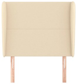 krémszínű szövet fejtámla szárnyakkal 93 x 23 x 118/128 cm