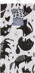 Pamut törlőkendő konyhai törlőkendő cica motívummal macska mintával
