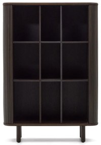 Sötétbarna szekrény tolóajtóval kőrisfa dekorral 110x140 cm Mailen – Kave Home