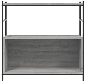 szürke sonoma szerelt fa és vas könyvespolc 80 x 30 x 78,5 cm