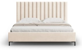 Bézs kárpitozott ágyneműtartós franciaágy ágyráccsal 180x200 cm Casey – Mazzini Beds