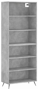 betonszürke szerelt fa magasszekrény 69,5x32,5x180 cm