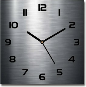 Négyzet alakú csendes üveg óra fém háttér 30x30