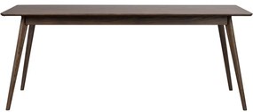Sötétbarna bővíthető étkezőasztal tölgyfa dekorral 90x190 cm Yumi – Rowico