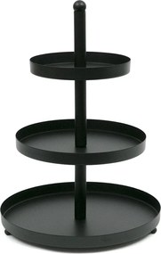 Patera Fém Fekete 3 Szintes 35cm Acél 30 40