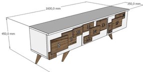 TV szekrény 3 D - Anthracite, Walnut