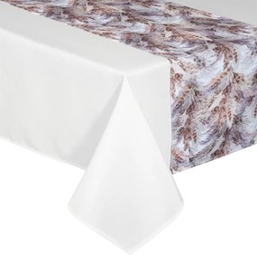 Abrosz dekoratív futófelülettel ANITA4 140x180+33x180 fehér őszi tollak