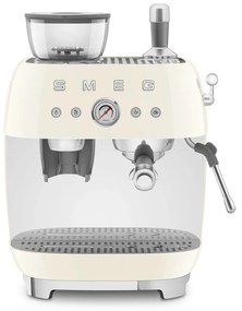 SMEG 50-es retro stílusú EGF03 karos kávéfőző kávédarálóval 2 csésze krém - Smeg
