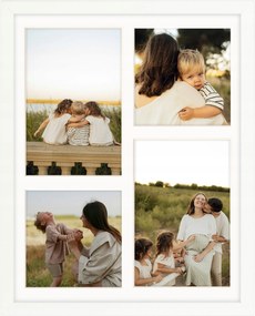 Képkeret 4 képhez 10x15 cm 10x10 cm fehér fotógaléria 24x30 cm Framai