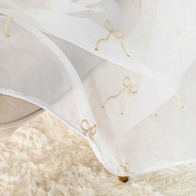 Mg Masni Függöny etamin Fehér hímzés Arany 290cm, 0,5m