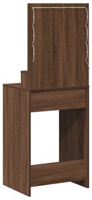 Sminkasztal LED világítással - Barna tölgy - 50x41x135 cm
