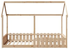tömör fenyőfa házikó gyerekágykeret 90 x 200 cm