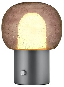 Antracitszürke alumínium LED asztali lámpa üveg búrával (magasság 32 cm) Iris – Blomus