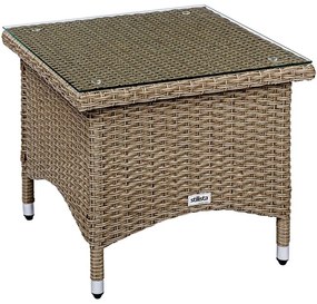STILISTA Kerti asztal polyrattan 50 x 50 cm krém