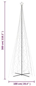 kúp alakú karácsonyfa 3000 meleg fehér LED-del 230 x 800 cm