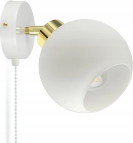 Fali lámpa Fehér üveg gömb fehér üveg KW1 Led E27 kapcsoló