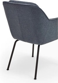 Kék kárpitozott karfás étkezőfotel Sadira – Teulat