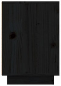 2 db fekete tömör fenyőfa éjjeliszekrény 50 x 34 x 50 cm