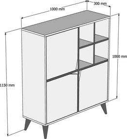 Pulse konyhaszekrény, dió, 100 cm