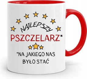 Piros Méhész Bögre A Legjobb Méhész fényképes nyomtatással