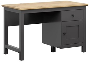 Íróasztal Boston CG129Ajtókkal, Fiókos, 75x120x60cm, Artisan tölgy, Grafit