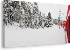 Kép - Vonat a havas tájban (90x60 cm)