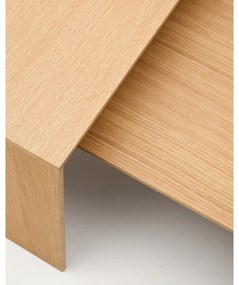 Világos natúr színű dohányzóasztal tölgyfa dekorral 70x140 cm Litto – Kave Home