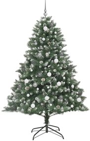 Műkarácsonyfa LED -es lámpákkal Zöld 210cm PVC