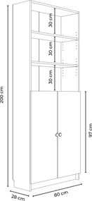 Könyvespolc, sonoma tölgy, 80 cm – Bili5