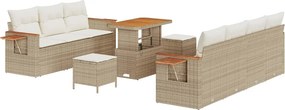 vidaXL Kerti Kanapé Szett párnával 10 pcs Beige és krém