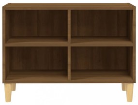 barna tölgy TV-szekrény tömör falábakkal 69,5x30x50 cm