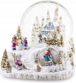 Karácsonyi Zenedoboz Üveggömb Fehér Karácsony Hó