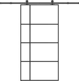 vidaXL ESG üveg-alumínium tolóajtó fémszerelvény-szettel 102,5x205 cm