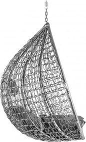 Szürke felfüggesztett KOKON szék állvány nélkül, szürke párna