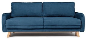 Kék kordbársony kinyitható kanapé 218 cm Tori – Bonami Selection