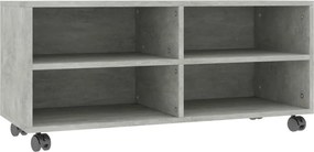 vidaXL betonszürke szerelt fa TV-szekrény görgőkkel 90 x 35 x 35 cm