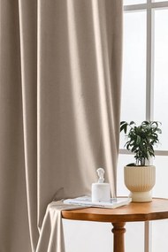 Bézs sötétítő függöny VELVET 140x270 cm Felfüggesztés: Hullámos sínszalag