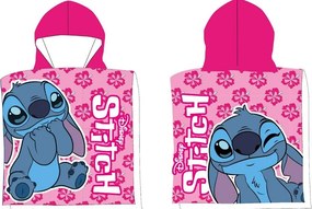Disney Lilo és Stitch, A csillagkutya Pink Wink strand törölköző poncsó 50x100 cm (Fast Dry)