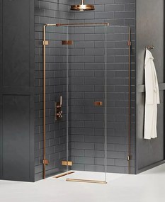 New Trendy Avexa Copper Brushed zuhanykabin 120x90 cm négyszögletes réz csiszolt/átlátszó üveg EXK-3556