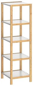 Casaria® Bambusz polc 140x33x33 cm - fehér