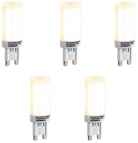 5 darabos G9 3 fokozatban dimmelhető opál LED izzó 4,5W 500 lm 2700K